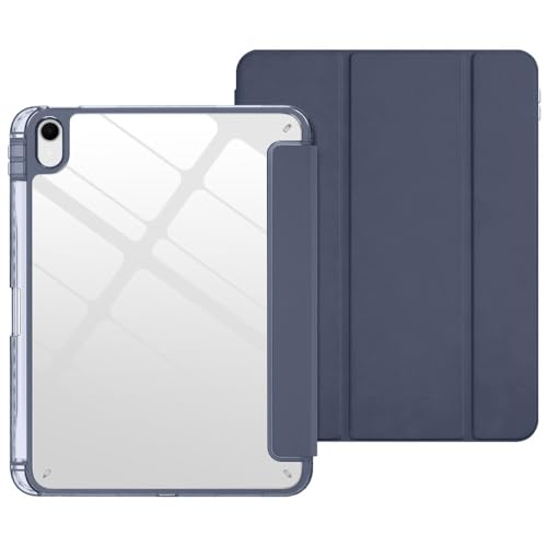 Étui iPad Air 10.9 2022 anti-rayure bleu foncé en cuir silicone
