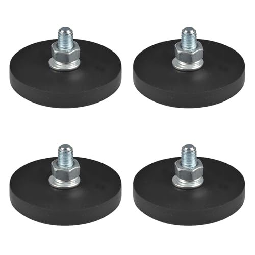 Magnet mit Gummimantel Starke gummiert Magnete Gummi Runde Magnete mit Gewinde Extra Stark Magnetischer Montagesockel für Lichtleisten und zusätzliche Spiegel Schrauben Haken Ösen