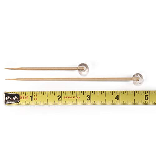 Bamboomn Brand - Decorative Ball End Bamboo Picks - 3" (7.62Cm) - Clear, 100Pcs #TOP1