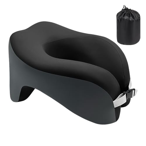 Almohada para el cuello | Almohada portátil de viaje aéreo | Suministros de siesta en forma de U, espuma viscoelástica para acampar al aire libre, yoga, eventos, voluntarios, avión, coche, viajes