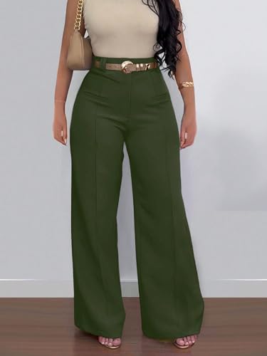 Unybwonn Dress Pants for Women Wide Leg High Waisted Straight Leg Slacks Business Office Work Dressy Pants Trousers2