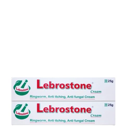 Lebrostone Cream Ayurvedic Treatment for Ringworm, Anti Itching, & Anti Fungal Infections (25 (Gram) Pack of 2, 50, gram)