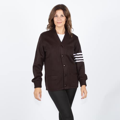 Image of Stewart & Strauss Cardigan Varsity Letter Sweater | American style button front letter sweater knit since 1977, heavyweight and ready for chenille letters and patches