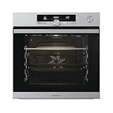 Four électrique multifonction Hisense O643PX, encastrable, 77 litres, 60 cm, combiné, vapeur, fonction pizza 300°, pyrolyse, couleur inox, classe énergétique A+