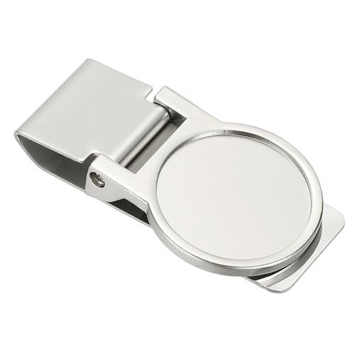 PATIKIL Stainless Steel Money Clip, Metal Slim Wallet Clip for Men Round Blank Money Holder Minimalist Front Pocket Wallet for Credit Card Business Card