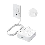 TESSAN Surge Protector Power Strip with 900J Surge Protection, 10 Ft, White