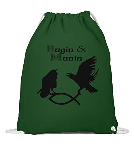 Gymsac coton vert Hugin & Munin sac à dos cordon poisson de Noël