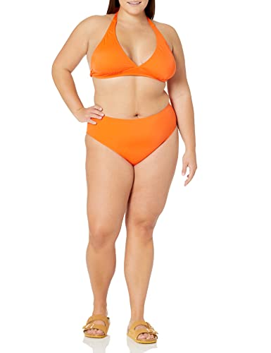 Amazon Essentials Women's High Waist High Leg Bikini Bottom, Orange, Medium #TOP6