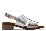 KAOLA - Zueco de tacón imitación a madera,dedos fuera,planta de gel,pulsera con hebilla,sandalia de piel, para: Mujer color: MULTI talla:41