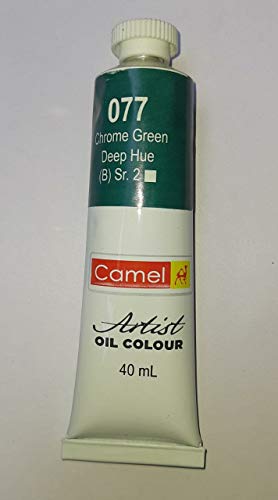 Image of Camlin Ltd Artist Oil Colour 40 ml Pack Of One (Chrome Green Deep Hue 077)