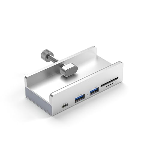 Station d'accueil USB C 4 ports Hub aluminium alimentation fente carte de transfert