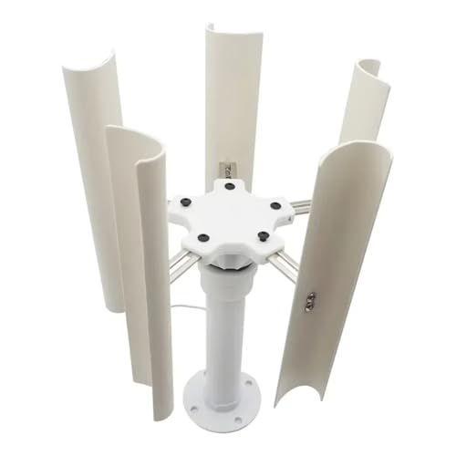 Hipzeepo Turbina Eólica Vertical de 20 W, Modelo DIY, Generador Trifásico de Imán Permanente Sin Escobillas de 5 Aspas, de Viento de Baja Velocidad.