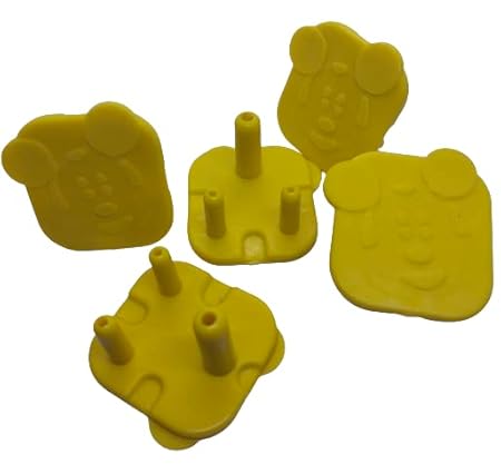 Metal Craft Customs Baby Safety Electric Switch Board Dummy Socket Plug Cover Guards Kids Protection Proofing - 5pc, Yellow