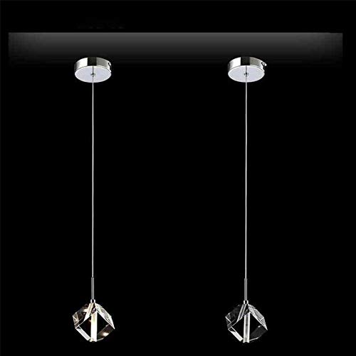 Lustre suspension K9 cristal carré 20W chromé luminaire design HomeLava pour salon et chambre