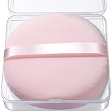 Teenitor 2Pcs 5Inch Pink Body Powder Puff, Powder Puff for Body Powder, Soft Velour Puff Pink