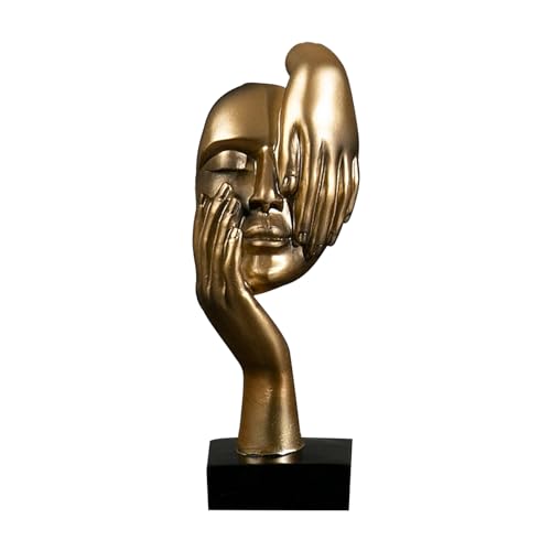 MEILVMEIJI Escultura moderna para decoración de cara, perfecta para sala de estar, escritorio o vitrina