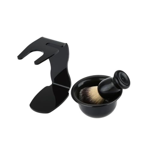 Didiseaon Plastic and Nylon Material Lightweight Stand for Razor Beard Brush and Bowl Kit Beard Brush Set Beard Cleaning Brush Black Space-saving