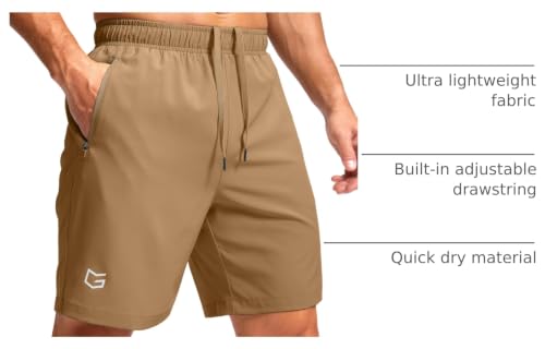 Image of G Gradual Men's Athletic Running Shorts with Zipper Pockets Quick Dry 7 inch / 5 inch / 9 inch Workout Gym Shorts for Basketball Hiking
