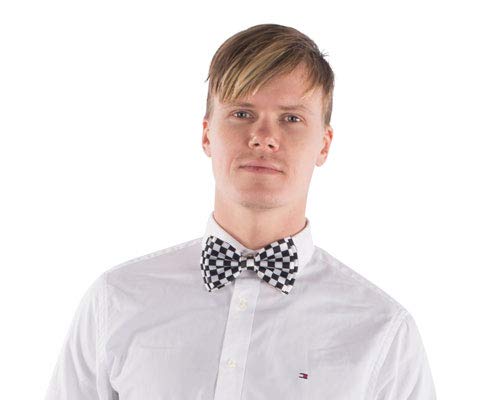 Vesuvio Napoli BOWTIE Black Gray White Color PLAID Design Men's Bow Tie