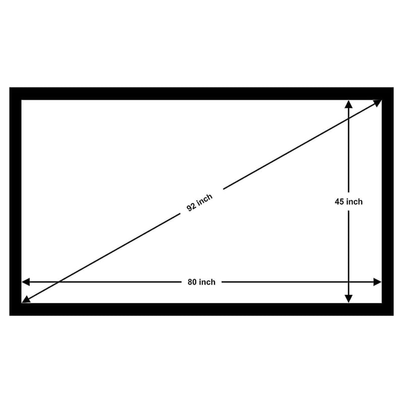 Image of BIG VUE 92 inch Fixed Frame Projector Screen High Contrast ALR Fabric, 16:9 Aspect Ratio, 4K UHD & Active 3D Ready, 160 Wide Viewing Angle Projection for Home Theatre, Office, Boardroom & Gaming