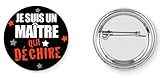 Envoi rapide et soigné Badge broche pins je suis un maître qui déchire noir rouge école 37mm handmade cadeau