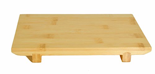 Bandeja para sushi Nigiri Geta de bambú miniatura 1