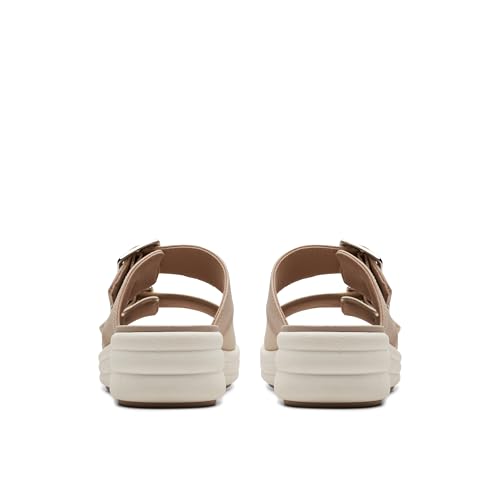 Clarks Clarks Womens's Drift Buckle Slide Sandal, Sand Combi, 11 Wide US