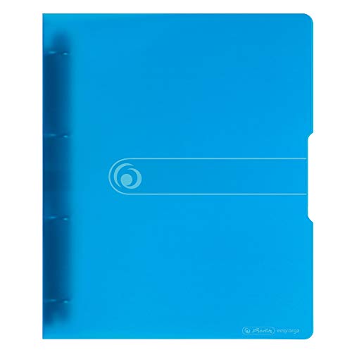 Herlitz 11217148 Ringbuch A4, PP, 4-Ring-Kombi-Mechanik, 2,7 cm Rücken, 16 mm Füllhöhe, blau