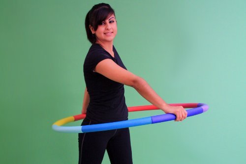 Sports Hoop Weighted Hula Hoop, Trim Hoop 2Ms - 2.3Lb Medium-Small, Exercise With No Ridges. (Rainbow Colors) #TOP3