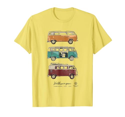 Transporter Type 2 Campervan 1950-1979 T-Shirt, Men, Lemon Yellow, Medium