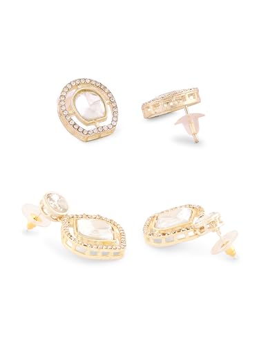 Women's 2 Tone Dazzling Austrian Diamonds Necklace Earring & Ring Set