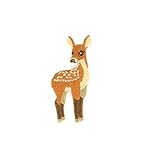 Lot de 3 écussons thermocollants biche debout à gauche 2,7cm x 5,1cm