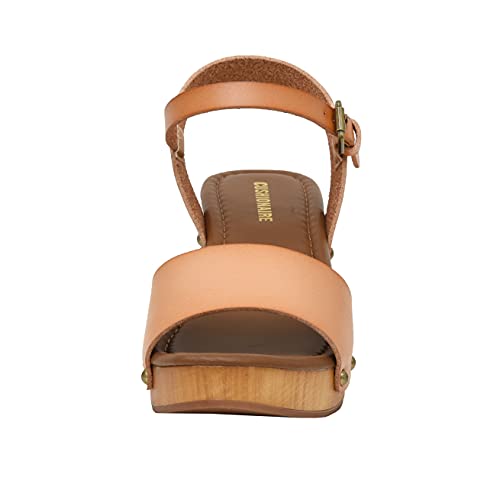 CUSHIONAIRE Women's Sloan Faux Wood Sandal +Memory Foam Insole & LiteSole Technology -Wide Widths Available2