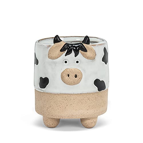 Image of Abbott Collection Stoneware Cow on Legs Planter - Small (3" H)