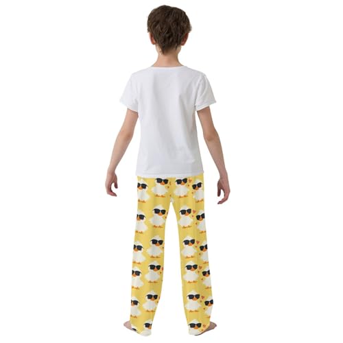 Cute Duck Black Glasses Boys Pants for Kids Jogger Pants with Pockets S-XL3