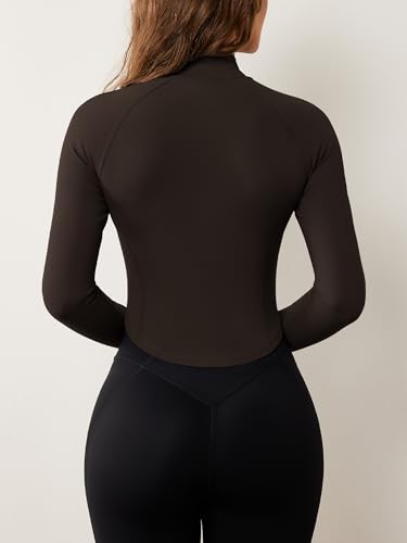 Image of AVGO Women's Workout Jacket Lightweight Zip Up Cropped Yoga Jackets Slim Fit Athletic Tops with Thumb Holes
