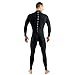 SEAC Feel Man, one-Piece Ultra-Elastic 3 mm Neoprene Wetsuit with Back Zipper for Diving, Snorkelling and Freediving, Black, X-Large
