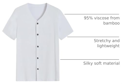 Image of Latuza Men's Viscose Pajama Top Button Up Sleep Shirt