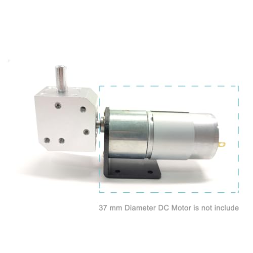 Image of 1:1 Mini Right Angle Gearbox for 37mm Diameter DC Motor 1M 20T 6mm Bore Input 90 Degree Gearbox