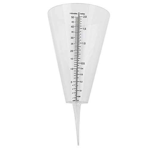 E-outstanding 2-Inch Capacity Clear Easy-Read Plastic Conical Rain Gauge Rain Meter for Outdoor Home Garden DIY Craft