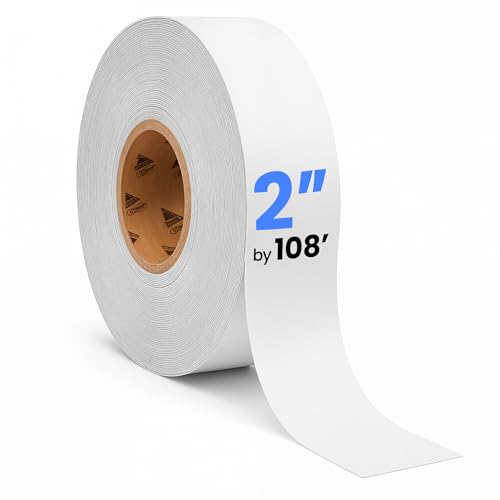 Image of DuraMark EC700 Floor Marking Tape for Concrete and Pavement | Industrial Marking Tape for Warehouses | Long-Lasting | High Durability, White, 2 Inches by 108 Feet