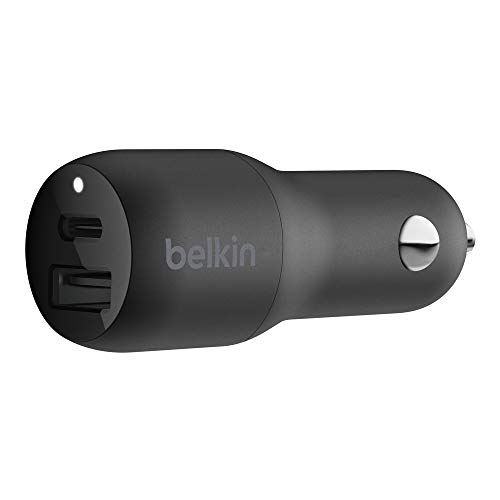 Belkin Boost Charge USB-C-Kfz-Ladegerät, 30 W (Schnellladegerät für iPhone 12, 12 Pro, 12 Pro Max, 12 mini, 11, 11 Pro/Pro Max, XS, Max, XR, X, SE, 8/8 Plus, iPad Pro 10,5")