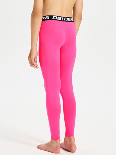 Image of DEVOROPA Boys Leggings Youth Compression Pants Sports Tights Basketball Football Baseball Soccer Baselayer Slim /Regular /Husky