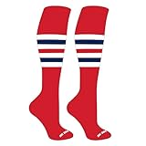 Mk Socks Striped OTC Baseball, Softball, Football Socks (F) Red, White, Navy