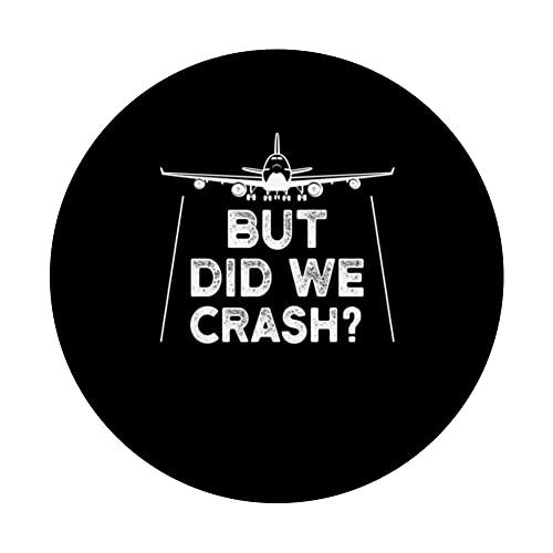 but did we crash? planes PopSockets Swappable PopGrip, Black - Image 3
