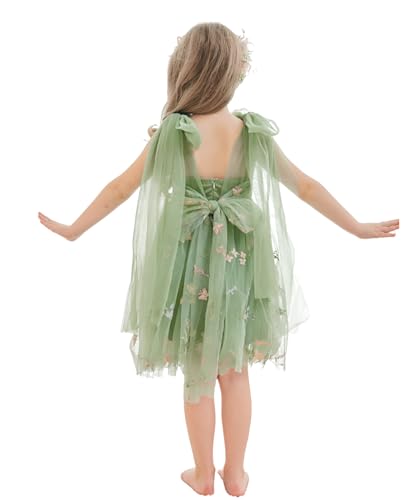 Flower Girl Dress Floral Embroidered Toddler Girls Dresses Fairy Tulle Dress for Wedding Birthday Party Photo Shoot2