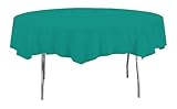 Creative Converting Octy-Round Plastic Table Cover, 82-Inch, Tropical Teal