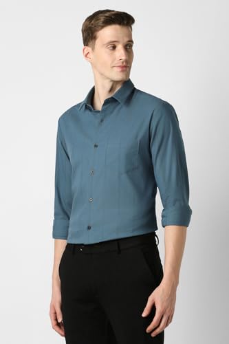 Image of Peter England Men Polycotton Striped Slim Fit Shirt