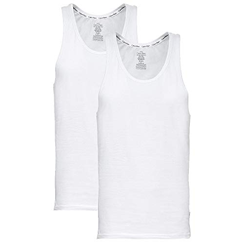 Calvin Klein män 2-pack tanktoppar slim fit, Vit (vit), XL