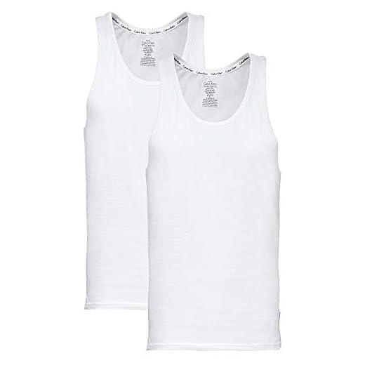 Calvin Klein 2P Tank Top, Blanco (Blanco 100), M para Hombre